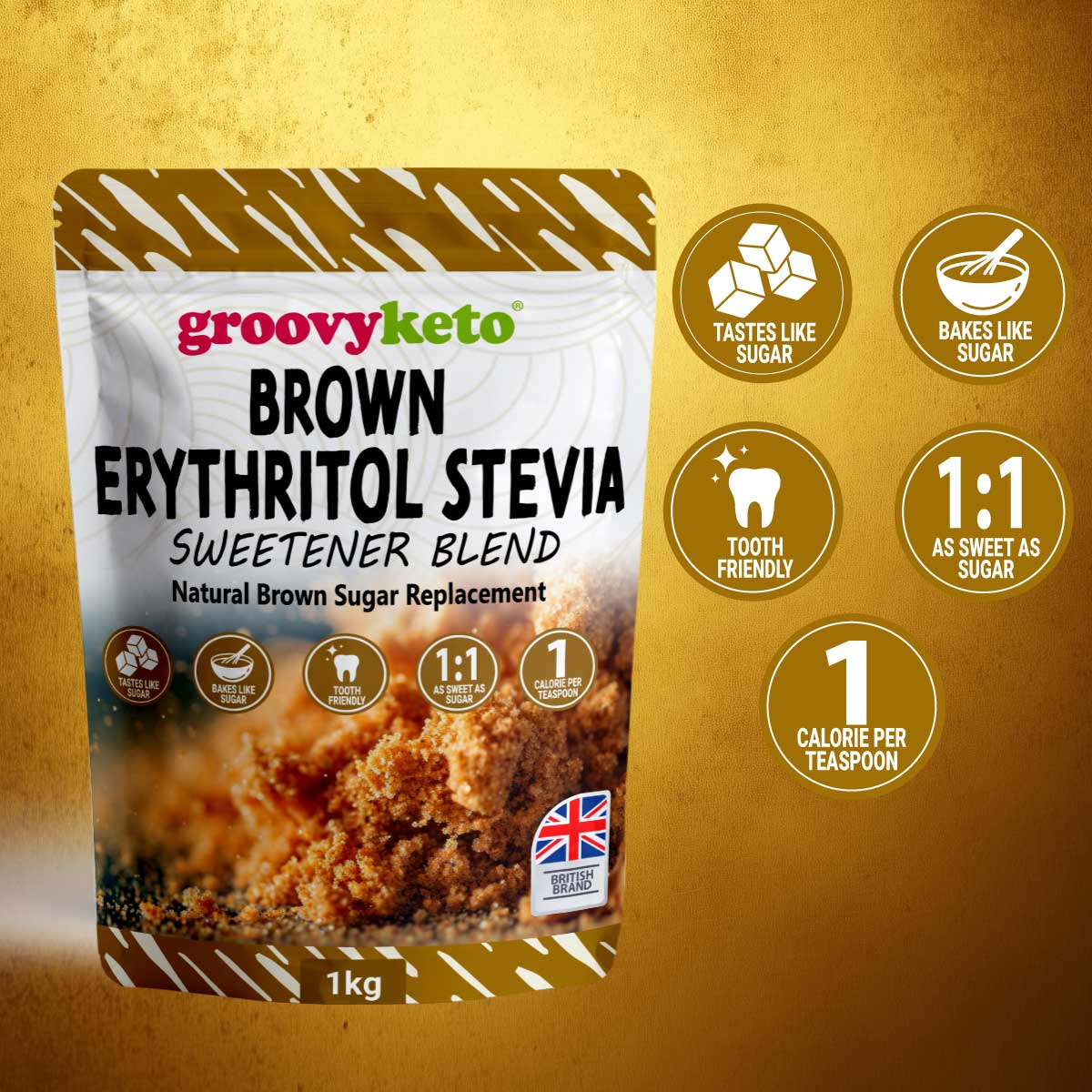 Groovy Keto Brown Erythritol & Stevia Blend