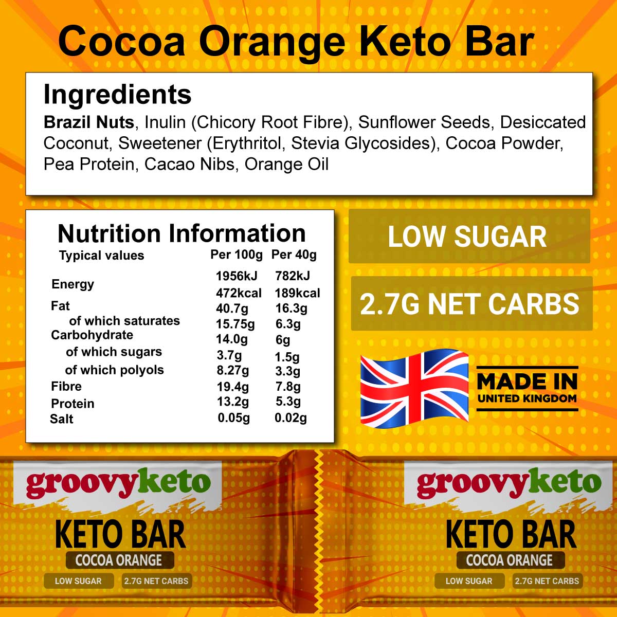 Groovy Keto "Keto Bar" Cocoa Orange